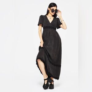 NWT Disturbia Maeve Lyocell Blend Lace Detail Maxi Dress